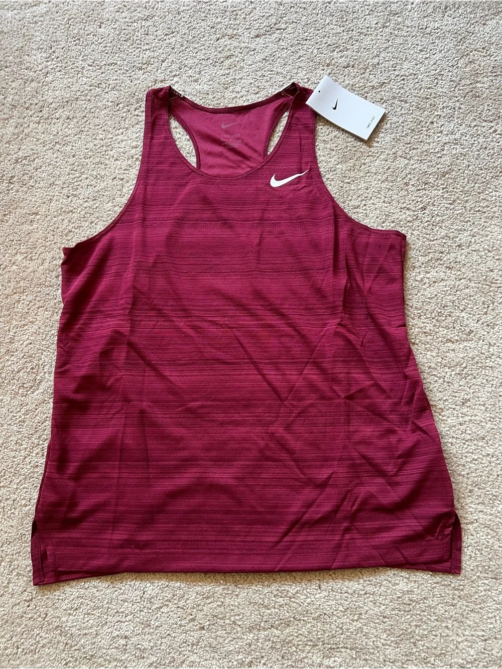 Nike Youth Stock Dry Miler Singlet Maroon